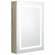 Armoire de salle de bain à miroir LED 50x13x70 cm - Couleur au choix Chêne-blanc