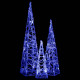 Jeu de cônes lumineux à led acrylique 30/45/60 cm - Couleur de l'éclairage au choix Bleu