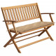 Banc de jardin avec coussin 120 cm bois d'acacia massif - Couleur du coussin au choix Beige