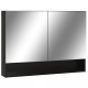 Armoire à miroir de salle de bain LED 80x15x60 cm MDF - Couleur au choix Noir
