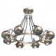 Suspension dorée loft 8 ampoules 50 cm