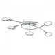 Plafonnier chromé techno 5 ampoules 27.5 cm