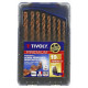 Coffret TIVOLY 19 forets métaux FURIUS HSS revêtus FUSIO pointe en croix Ø 1 à 10mm - 11454170015 