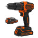 Kit brico : perceuse perc 18v black+dekker - avec 2 batteries 1,5ah , 6 outils, 60 accs, 12 clés et boîte - bcksb04-qw 