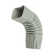 Coude de renvoi frontal 75° pour gouttière aluminium 60 x 80 mm position au choix  Imitation-Zinc