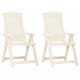 Chaises inclinables de jardin 2 pcs plastique - Couleur au choix Blanc