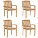 Chaises de jardin avec coussins teck massif - Couleur des coussins et nombre de chaises au choix Beige