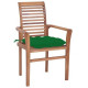 Chaises à dîner avec coussins anthracite teck solide - Couleur des coussins et nombre de chaises au choix Vert