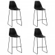 Chaises de bar 4 pcs plastique - Couleur au choix Noir