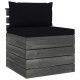 Canapé de milieu palette de jardin bois de pin avec coussins - Couleur des coussins au choix Noir
