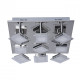 Plafonnier argenté techno 9 ampoules 12 cm