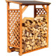 Abri bûches en bois coloris miel