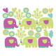 Stickers chambre bébé les petits éléphants