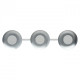 Spot argenté techno 3 ampoules 11 cm