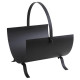 Porte bûches design en métal noir