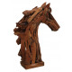 Tête de cheval en teck recyclé