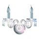 Applique 2 ampoules hale, en chrome et cristal