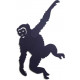 Ombre murale silhouette articulée singe
