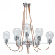 Suspension chromée loft 8 ampoules 73 cm