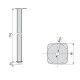 Pied pour table carré réglable anodisé mat hauteur au choix 830 - 850 mm