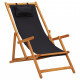 Chaise pliable de plage bois d'eucalyptus solide et tissu - Couleur au choix Noir