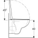 Pack WC suspendu à fond creux Bastia compact Rimfree avec abattant - GEBERIT - 501.894.00.1 