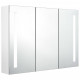 Armoire de salle de bain à miroir led 89x14x62 cm - Couleur au choix Blanc brillant