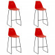 Chaises de bar 4 pcs plastique - Couleur au choix Rouge