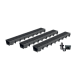 Pack de 3 caniveaux extérieurs avec grille à fentes longitudinales en plastique recyclé noir meapark - largeur utile 10cm – passage piéton