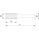 Fraise lime carbure Phantom forme A cylindrique avec denture DT 3 Fine 6-UNI 8x19x6x64 mm - VAN OMMEN - 415100806 