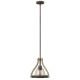 Suspension middlefield, fer et bois, 1 ampoule