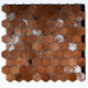 Carrelage mural adhésif - Lot 6 pièces - Effet métal - Modèle hexagone marron 