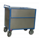 Chariot conteneur tôle galva avec toit - dimensions plateau au choix
