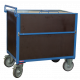 Chariot conteneur bois avec toit - dimensions plateau au choix 