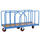 Chariot modulaire charges longues, 2 ridelles tube, 1800 x 800 mm, roues losange, 500 kg