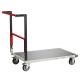 Chariot monté FLAT-PACK™ dossier repliable plateau tôle galva roues TPE 250 kg - Dimensions au choix