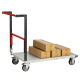 Chariot FLAT-PACK™ dossier repliable 1000 x 600 mm plateau mélaminé roues TPE 250 kg - 804722121