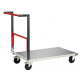 Chariot monté FLATPACK™ dossier repliable 850 x 500 mm plateau tôle galva roues CC 250 kg - 806721311