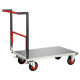 Chariot monté FLAT-PACK™ dossier repliable plateau tôle galva roues CC 400 kg - Dimensions au choix
