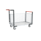 Chariot modulaire grillagé 2 dossiers + 1 ridelle, plateau bois 1000 x 600 mm, 250 kg
