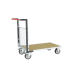 Chariot modulaire grillagé 1 dossier, plateau bois 1000 x 600 mm, roues rectangle 500 kg