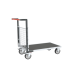Chariot modulaire grillagé 1 dossier, plateau bois avec tapis caoutchouc 1200 x 800 mm 500 kg