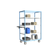 Servante multi-niveaux avec 3 étagères plateau bois 250 kg - Dimensions au choix