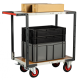 Servante flat-pack 2 plateaux médium, 850 x 500 mm, roues CC, 400 kg