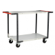 Servante flat-pack 2 plateaux mélaminé double poignées 850 x 500 mm roues CC 250 kg