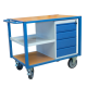 Servante d'atelier équipée 1 bloc tiroirs et 1/2 plateau tôle 500 kg - FIMM - 880002989