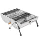 Barbecue portable pliable avec double surface de cuisson poignée de transport pratique 42 x 25 x 35 cm helloshop26 1508007