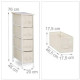 Commode meuble de rangement étagère avec tiroirs tissu beige - Dimensions au choix 76 x 20 x 48