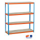 Étagère de rangement 2000x2400x450mm bleu/orange/bois charge 400 kg simonforte 2404-4 chipboard simon rack