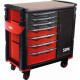 Servante extra large XXL 7 tiroirs SAM OUTILLAGE avec armoire et plateau bois - 417-BXE